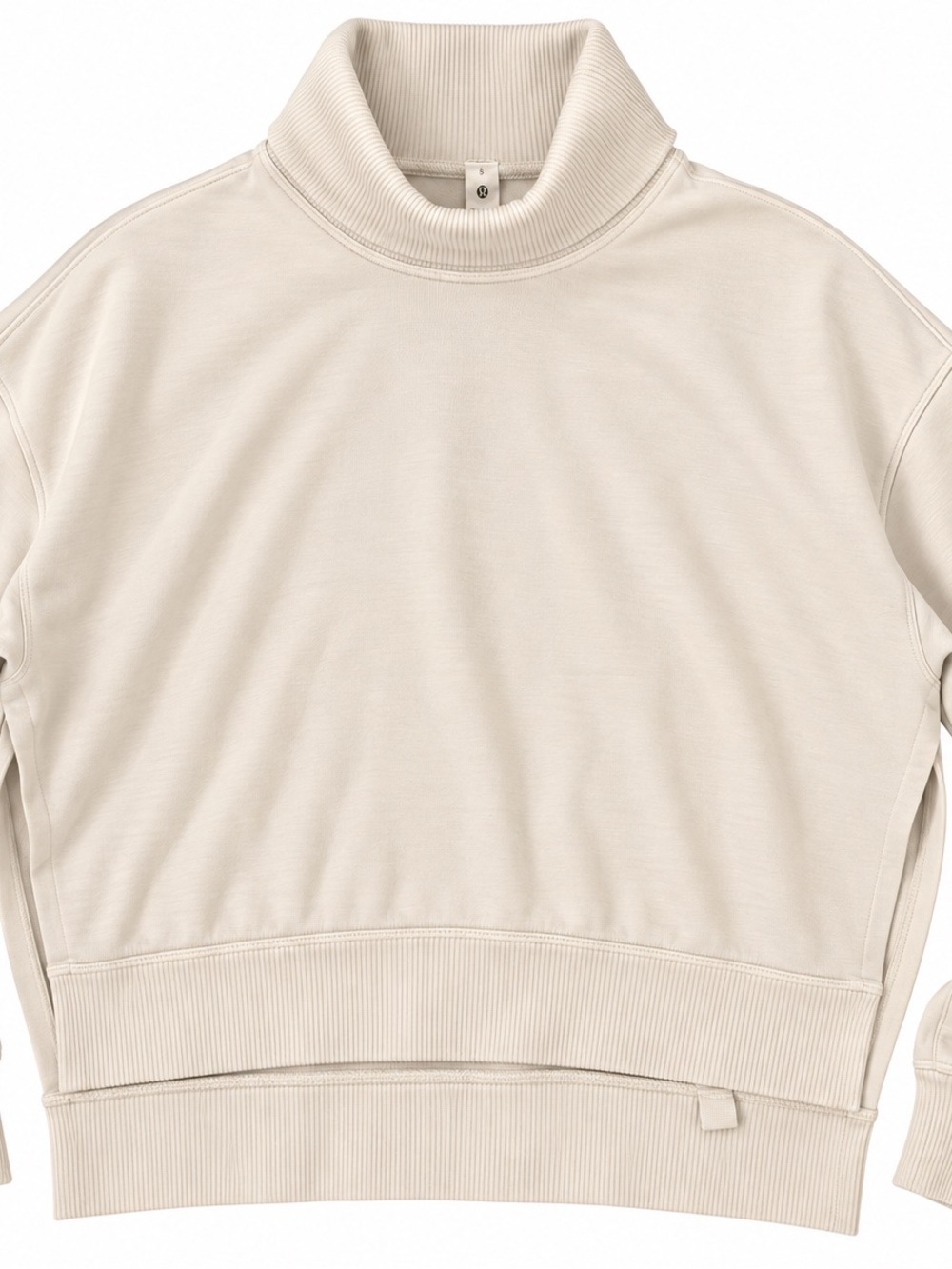 Lululemon Softstreme Funnel-Neck Long Pullover Bone Cream Size 6 Oversized